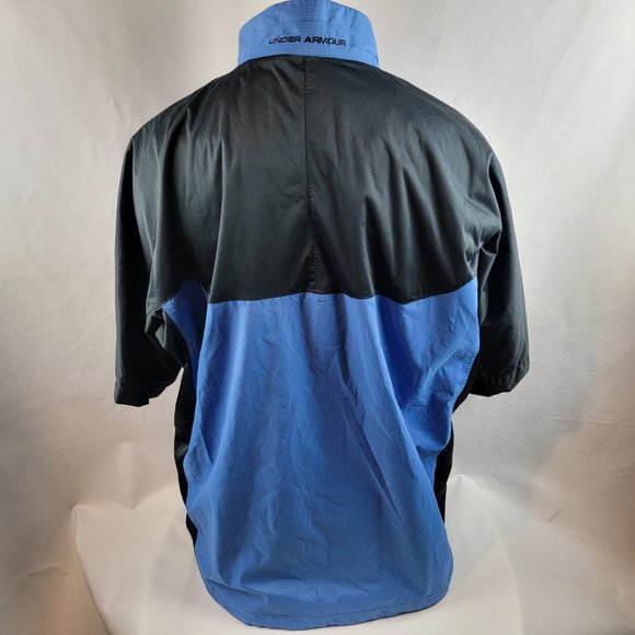 Under Armour Jacket Mens XL Blue Performance Golf Wear Windbreaker Half Zip S/S - Picture 8 of 11